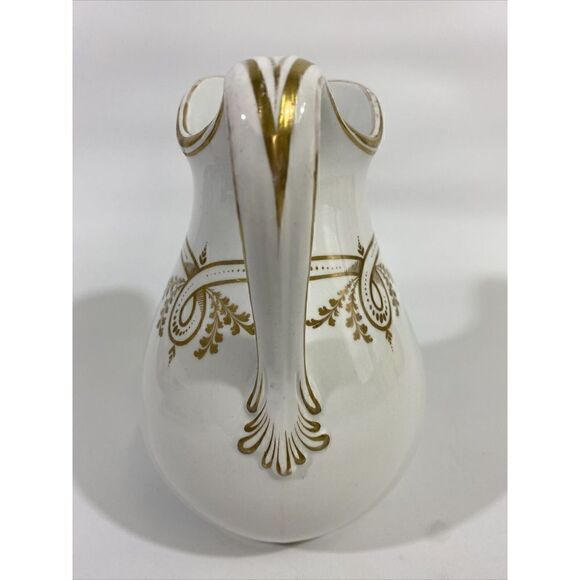 Antique Haviland French White Gilded Painted Pitcher 7.5” - Picture 7 of 14